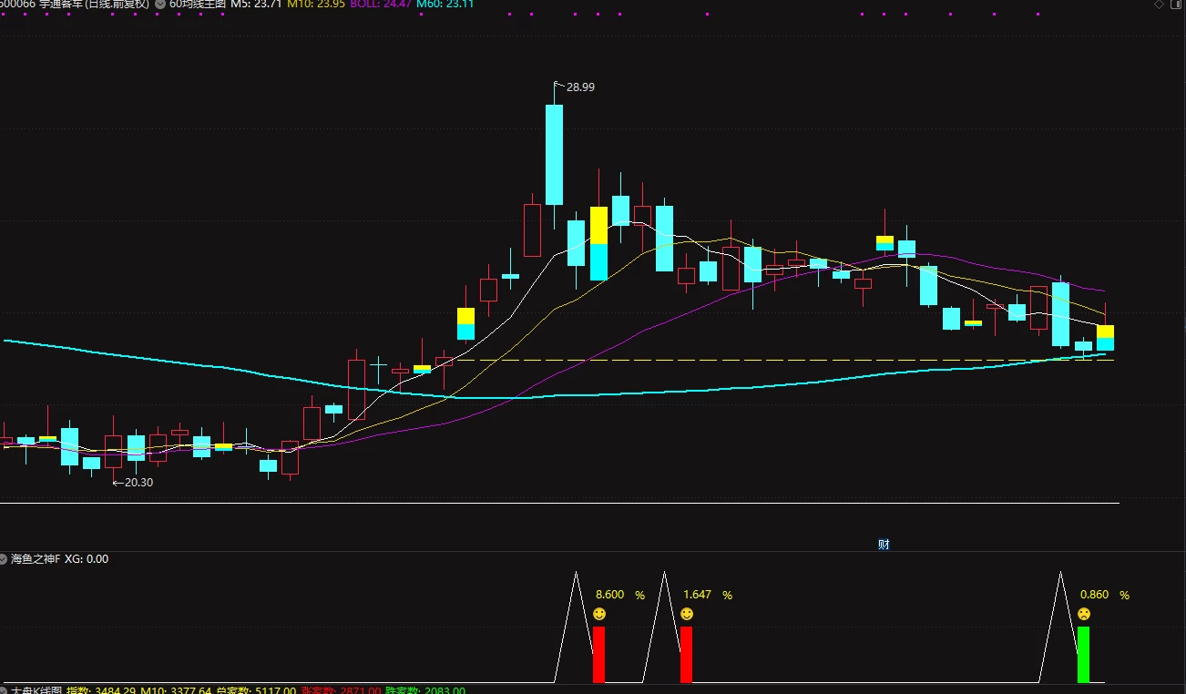 【海鱼之神】超短副图加打分，当前行情中的王者尾盘指标，今买明卖！