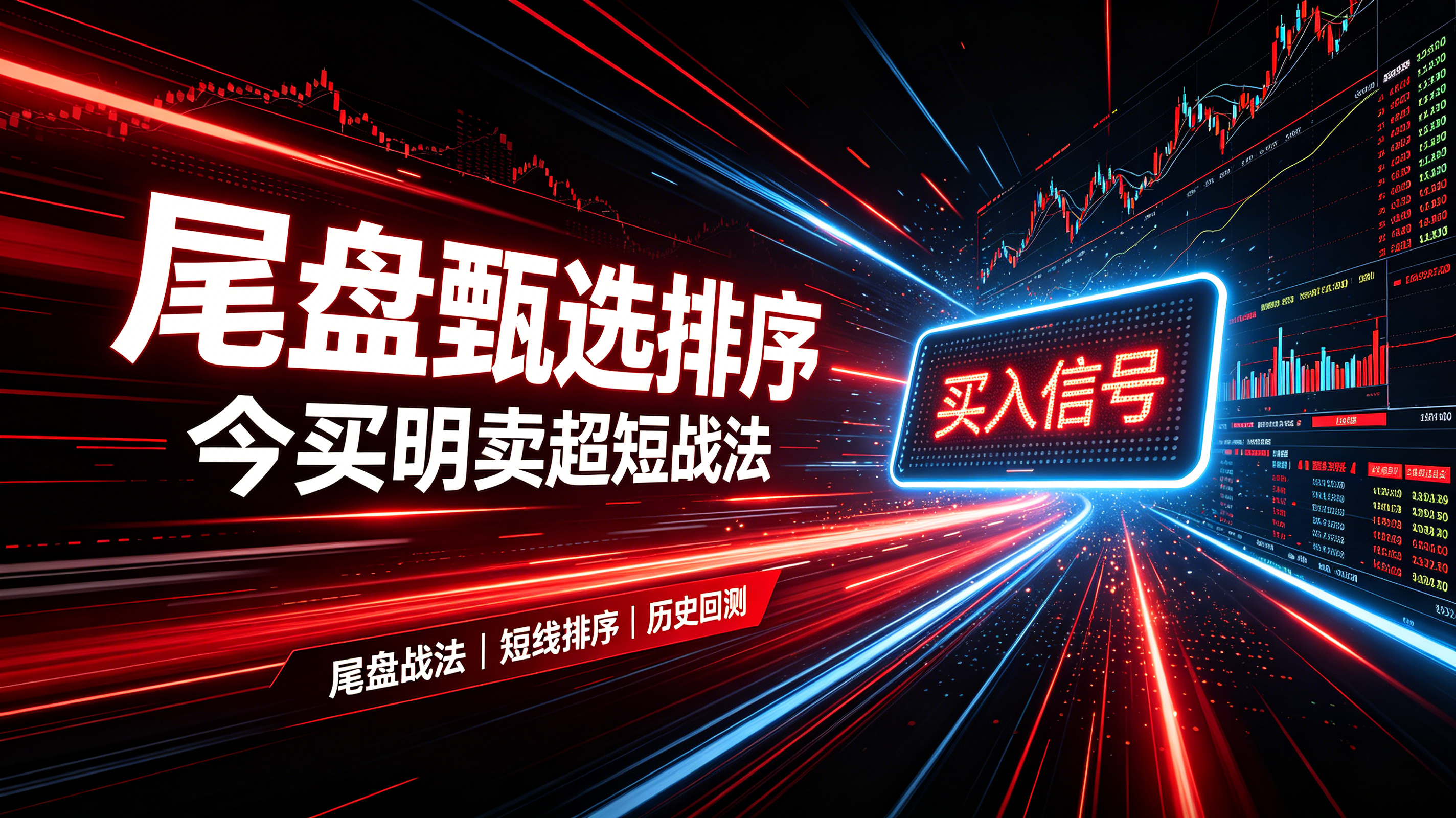 专为短线打造的尾盘战法，〖尾盘甄选排序〗指标：今买明卖超短战法，信号可回测